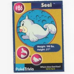 SEEL #86 POKEMON POKE TRIVIA CARD BURGER KING MEWTWO STRIKES BACK PROMO RARE - Image 1