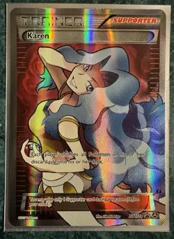 POKEMON TCG XY ALT FULL ART PROMO KAREN TRAINER CARD LOOKS GREAT SHIP SAFE QUICK - Image 1