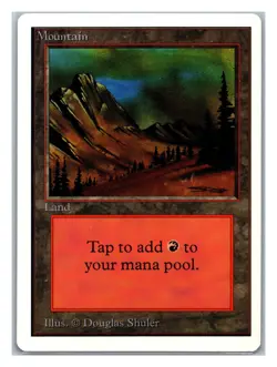 Magic the Gathering - Unlimited Edition Mountain - White Border - Image 1