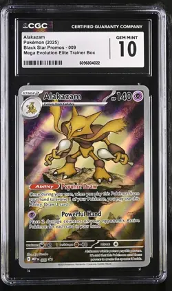 Pokemon (2025) Alakazam 009 Me: Mega Evolution Promo Holo CGC 10 GEM MINT - Image 1