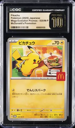 2025 POKEMON JPN MEGA EVOLUTION MCDONALD'S PROMO #020 PIKACHU CGC 10 PRISTINE - Image 1