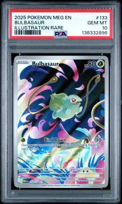 2025 POKEMON MEG EN-MEGA EVOLUTION ILLUSTRATION RARE #133 BULBASAUR PSA 10 - Image 1