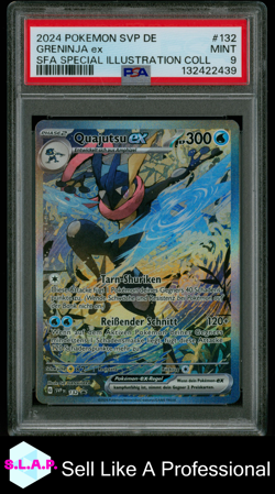 GRENINJA EX SFA SPEC ILL COLL POKEMON GER SVP DE-SV BLCK STR PRM 2024 132 PSA 9 - Image 1