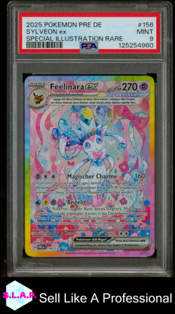 SYLVEON EX SPECI4L ILL RARE POKEMON GER PRE DE-PRISMATIC EVO 2025 156 PSA 9 - Image 1