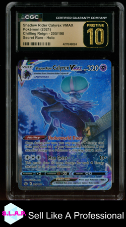 SHADOW RIDER CALYREX VMAX CHILLING REIGN SECRET RARE HOLO 205/198 POKEMON CGC 10 - Image 1