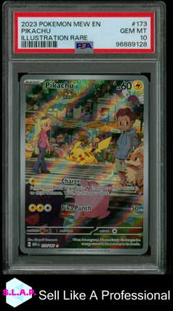 PIKACHU ILLUSTRATION RARE POKEMON MEW EN-151 2023 173 PSA 10 - Image 1