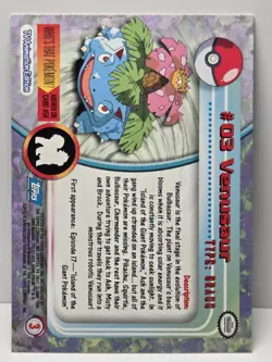 (2) Venusaur #3 Topps BLUE LOGO - NON-HOLO Pokemon Card - NM - US Seller - Image 2