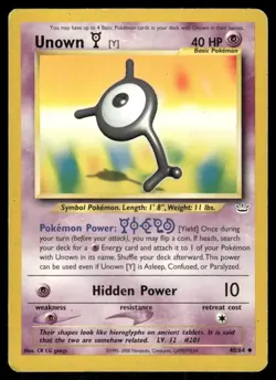 Pokemon Tcg Unown Y #40 Pokemon Neo Revelation MP - Image 1