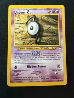 Unown [G] 27/105 Neo Destiny Regular Pokemon TCG - Image 1