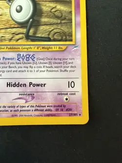 Unown [G] 27/105 Neo Destiny Regular Pokemon TCG - Image 4