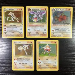 Pokemon Holo Lot - Kabutops, Aerodactyl, Dark Dugtrio, Hitmonlee, Hitmonchan - Image 1