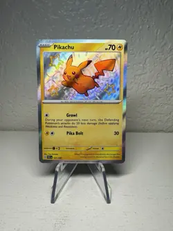 Pikachu 131/091 SV: Paldean Fates Baby Shiny Holo Pokemon TCG - Image 1