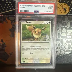 EEVEE #133 SNOWFLAKE STAMPED EXCLUSIVE 2025 POKEMON HOLIDAY CALENDAR PSA 9 MINT - Image 1