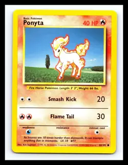 💥 Ponyta | Pokemon TCG 1999 | (Base Set) Non Holo Vintage # 60/102 - Image 1
