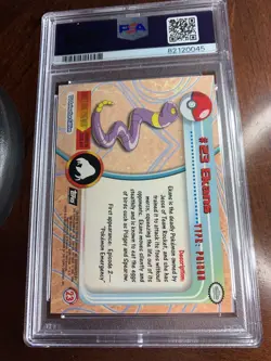 1999 Topps Pokemon TV #23 Ekans Rainbow Foil Black Logo PSA 8 NM-MT - Image 2