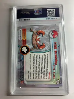 2000 Topps Pokemon Series 2 Animation #98 Krabby Rainbow Foil PSA 7 NM - Image 2