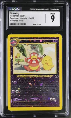 CGC 9 MINT Slowking 2001 Southern Islands 14/18 Reverse Holo Pokemon Card - Image 1