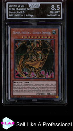 HAMON, H.D.T.D. YU-GI-OH! 2021 MP21-DE253 TIN OF ANCIENT BATTLES AOG 8.5 - Image 1