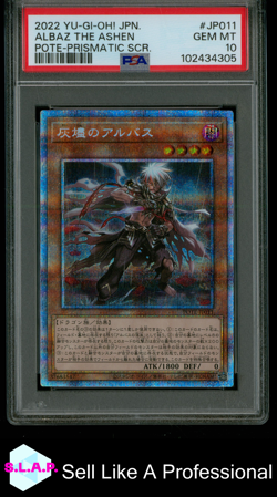 ALBAZ THE ASHEN POTE-PRISMATIC SCR. YU-GI-OH! JAP 2022 JP011 PSA 10 - Image 1