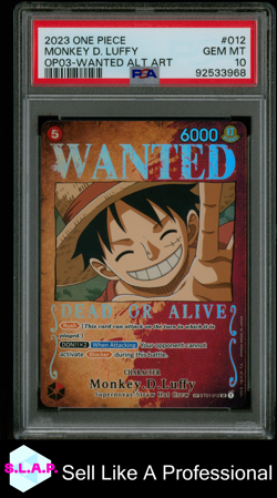 MONKEY D. LUFFY ONE PIECE ST01-012 2023 OP03 PILLARS OF STRENGTH - EN PSA 10 - Image 1