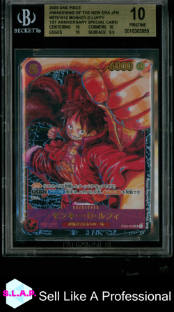 MONKEY.D.LUFFY 1ST ANN. SPEC 2023 ONE PIECE AWAKENING/ NEW ERA JP ST01012 BGS 10 - Image 1