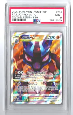 2023 POKEMON SWSH BLACK STAR PROMO #SWSH291 LUCARIO VSTAR FULL ART PSA 9 MINT $ - Image 1