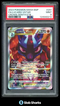 2023 POKEMON SWSH BLACK STAR PROMOS #SWSH291 LUCARIO VSTAR FULL ART PSA 9 - Image 1