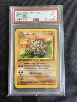 Graveler 37/62 1st Edition PSA 9 1999 Fossil | MINT | Pokemon Trading Card TCG - Image 1