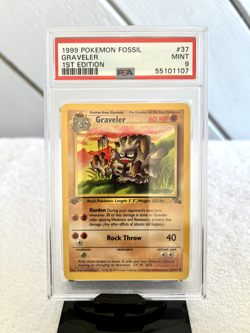 1999 Pokemon Fossil WotC - Graveler [1st Edition] #37 PSA 9 MINT - Image 1