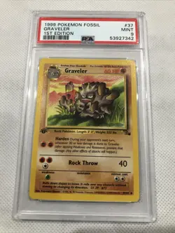 1999 Pokemon Fossil Graveler 1st Edition 37/62 PSA 9 MINT - Image 1