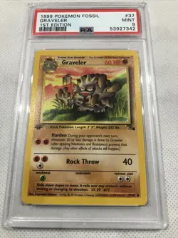 1999 Pokemon Fossil Graveler 1st Edition 37/62 PSA 9 MINT - Image 2