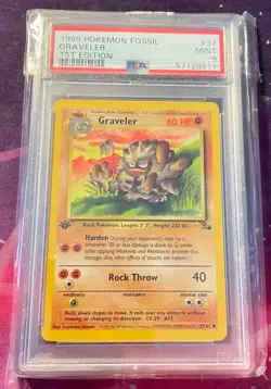 1999 Pokemon Fossil Graveler 1st Edition 37/62 PSA 9 MINT - Image 1