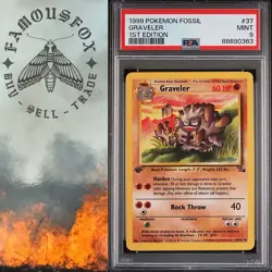 1999 Pokemon FOSSIL GRAVELER 1st Edition 37/62 PSA 9 Mint WOTC Pokemon - Image 1