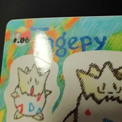 Pokemon Sealdass Stitch Touch Togepi 1998 Japanese Bandai Sticker Card #06 #6 - Image 3