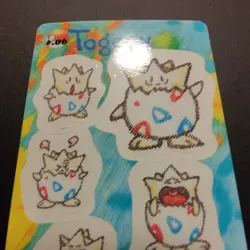 Pokemon Sealdass Stitch Touch Togepi 1998 Japanese Bandai Sticker Card #06 #6 - Image 5