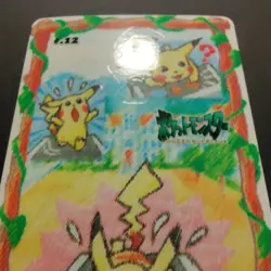 Pokemon Sealdass Stitch Touch Pikachu 1998 Japanese Bandai Sticker Card #12 - Image 3