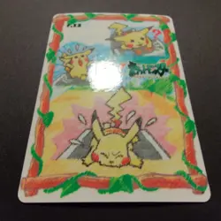 Pokemon Sealdass Stitch Touch Pikachu 1998 Japanese Bandai Sticker Card #12 - Image 4