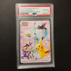 2020 Pokemon Pokeka Sticker Card Spring Let's Have Fun Japanese PSA 10 Gem Mint - Image 1