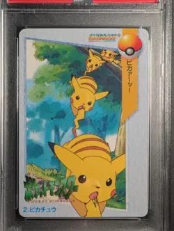 Pokemon Carddass Bandai Anime Collection Pikachu #2 PSA 8 Japanese Vending Card - Image 3