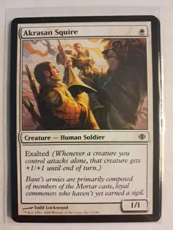 4X Akrasan Squire Magic MtG Shards of Alara (1/249) MP PLAYSET OF 4 - Image 1
