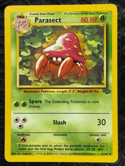 Parasect 41/64 Base Set Series Jungle UNCOMMON Stage 1 POKEMON CARD 1999 - NM - Image 1