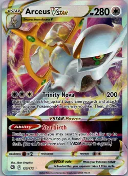Arceus VSTAR 123/172 Holo Rare VSTAR Brilliant Stars Pokemon Lightly Played - Image 1