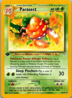Parasect 35/64 Uncommon Neo Revelation Pokemon 1st Ed Near Mint - Image 1
