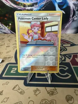 Pokemon Reverse Holo Pokemon Center Lady Hidden Fates 64/68 - Image 1