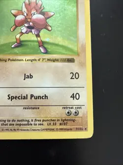 Pokemon TCG Hitmonchan 7/102 Unlimited Holo Rare Base Set - Image 4