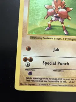 Pokemon TCG Hitmonchan 7/102 Unlimited Holo Rare Base Set - Image 5