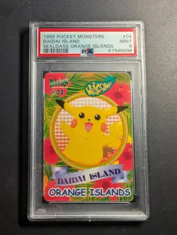 1999 Pokemon Bandai Sealdass Orange Islands Pikachu PSA 9 04 Daidai Island - Image 1