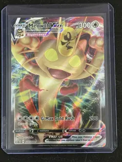 Pokemon Meowth VMAX SWSH005 Full Art Promo Holo 300 HP SWSH Sword & Shield - Image 1