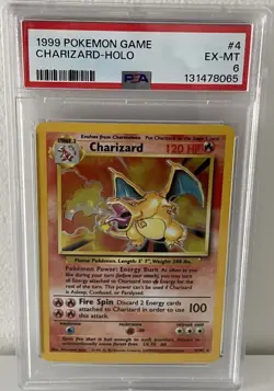 CHARIZARD PSA 6 HOLO BASE SET UNLIMITED 4/102 1999 POKEMON RARE FRESH SLAB EX-MT - Image 3