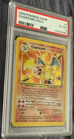CHARIZARD PSA 6 HOLO BASE SET UNLIMITED 4/102 1999 POKEMON RARE FRESH SLAB EX-MT - Image 5